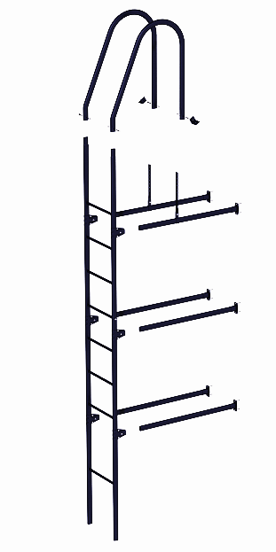 Borge Комплект лестница фасадная BORGE верхняя секция 2,7м RAL9005