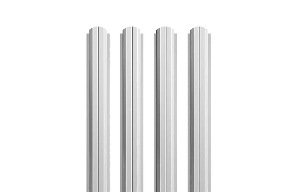 Штакетник М-образный А 0,45 PE RAL 9006 бело-алюминиевый