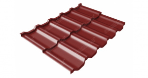 Металлочерепица модульная квинта Uno Grand Line c 3D резом 0,5 Satin RAL 3011 коричнево-красный