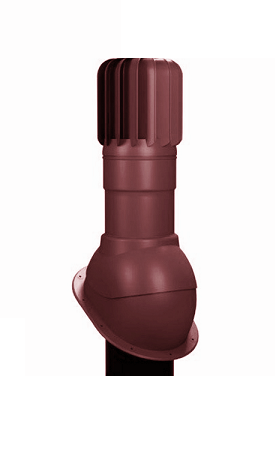 T53-4 Wirplast Вентвыход неизол.оторный D 150 мм Н 520 мм для металлочерепицы, RAL 3009 (красный)