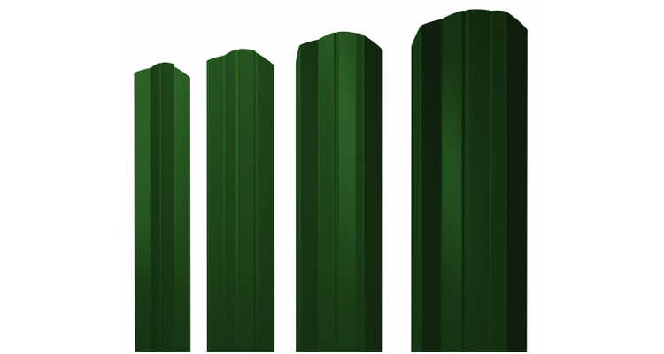 Штакетник Twin фигурный 0,45 PE RAL 6002 лиственно-зеленый