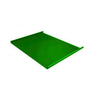 Фальц двойной стоячий 0,45 PE с пленкой на замках RAL 6029 мятно-зеленый