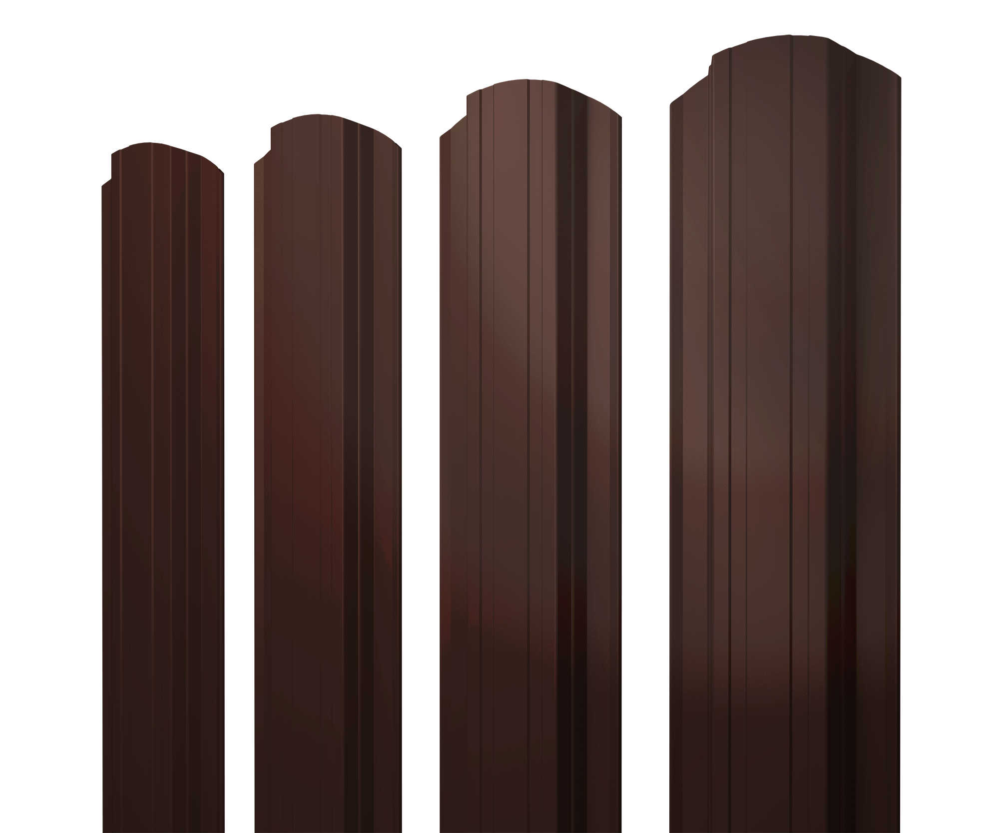 Штакетник Twin фигурный 0,45 PE RR 32 темно-коричневый