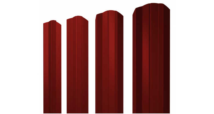 Штакетник М-образный А 0,45 PE RAL 3011 коричнево-красный