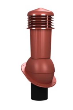 Вентиляционный выход неизолированный D125 мм H500 мм для мягкой кровли готовой RAL 3009 (красный) К88-4 Wirplast
